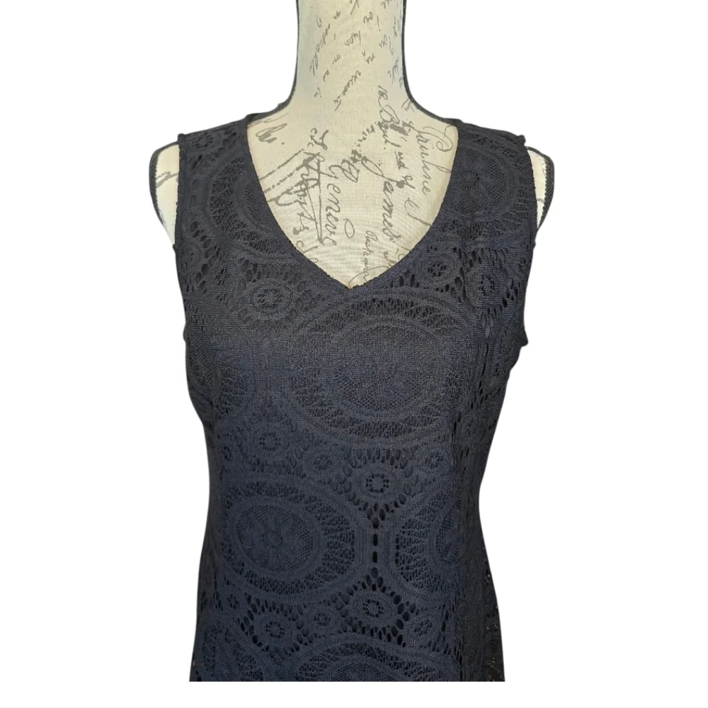 Joan Rivers Black Lace Sleeveless A-line Dress 12 - Picture 2 of 8